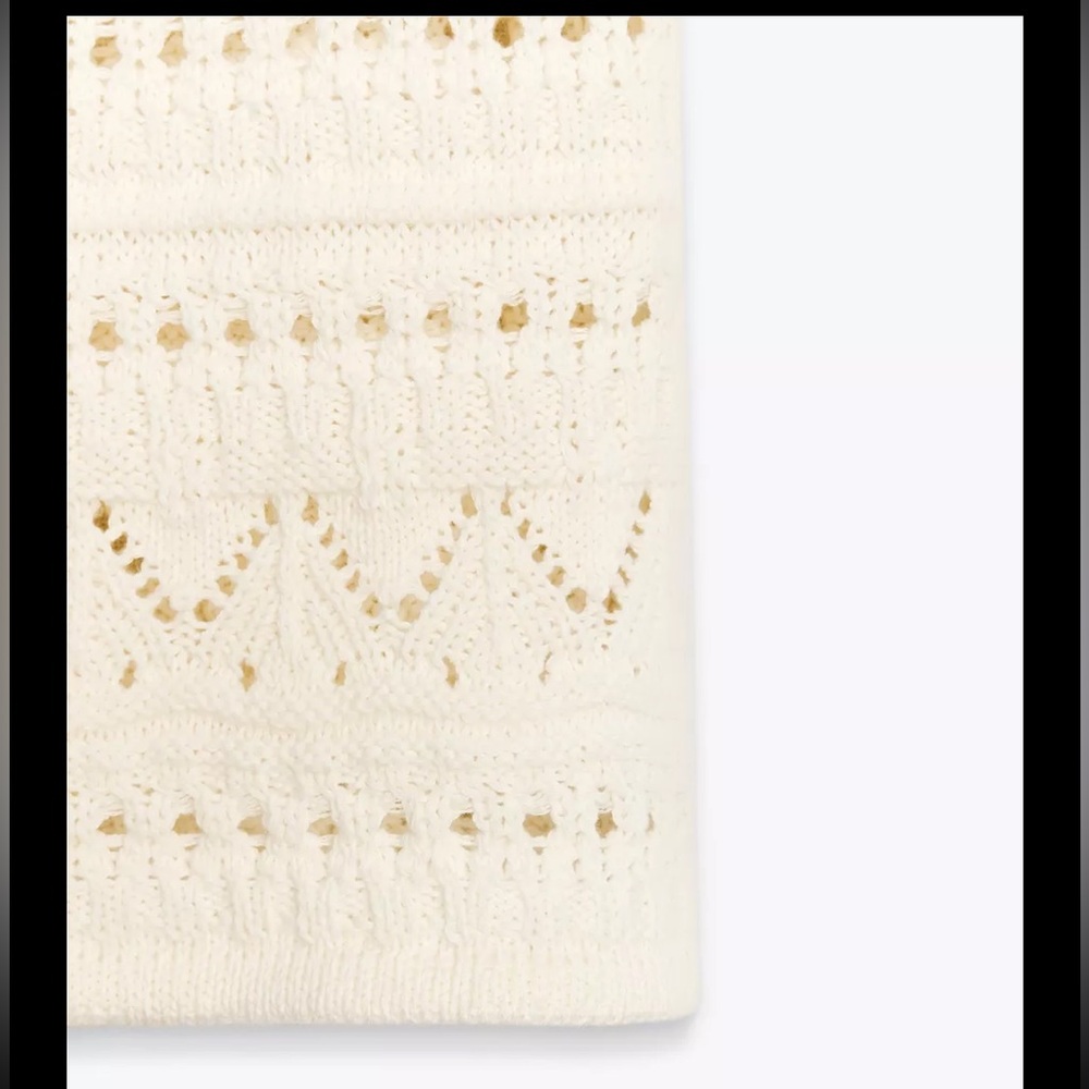 Zara halter crochet knit dress,ecru - Picture 8 of 11